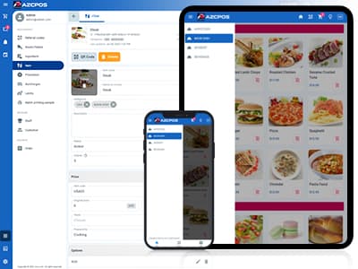 Dynamic menu control for cuisine, dining-in, and full-service restaurants AZCPOS