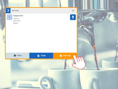 Optimized kitchen operations for coffee or tea shops AZCPOS